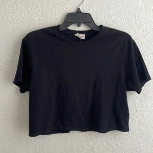 Black 100% cotton crop top, XS